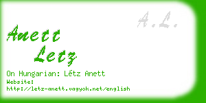 anett letz business card